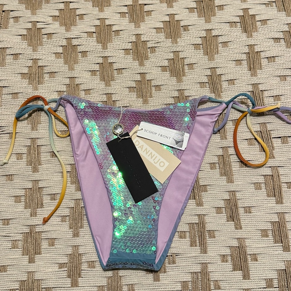 Gianni Bini Sequin Bikini Bottom - Purple and Green